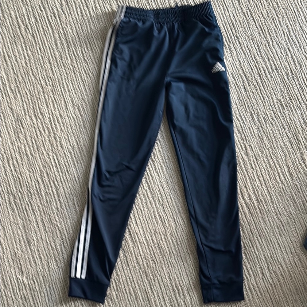 Adidas Kids Blue dryfit joggers - navy blue, gently worn, excellent condition